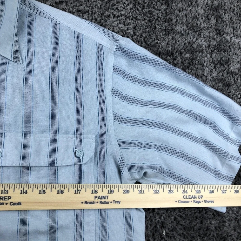 Vintage Levi's‎ Silver Label Shirt Mens Medium Blue Stripe Short Sleeve Korea